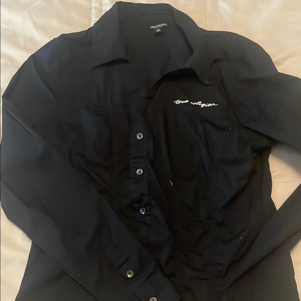 True Religion Black Button-Up Shirt